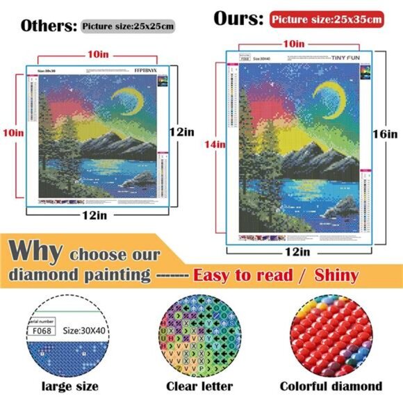 12 Pack Diamond Painting Kits for Adults 5D Diamond Art Kit Paint by Number - Picture 2 of 7